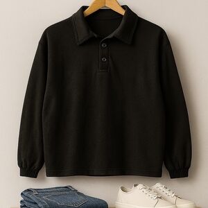 Secret Treasures Charcoal Button-Up Sweatshirt